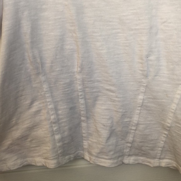 Anthropologie eri + ali white top, gathered stitching on waist - Picture 3 of 5